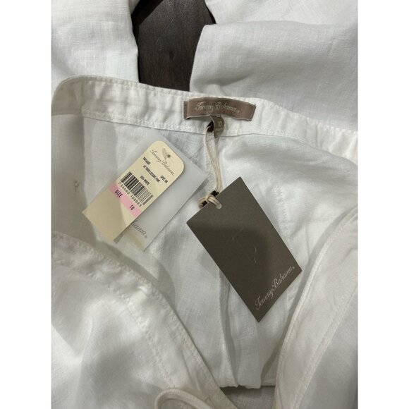 Tommy Bahama NWT White Linen Blend Pants Size 10 Relaxed Fit Drawstring Waist - Picture 6 of 11